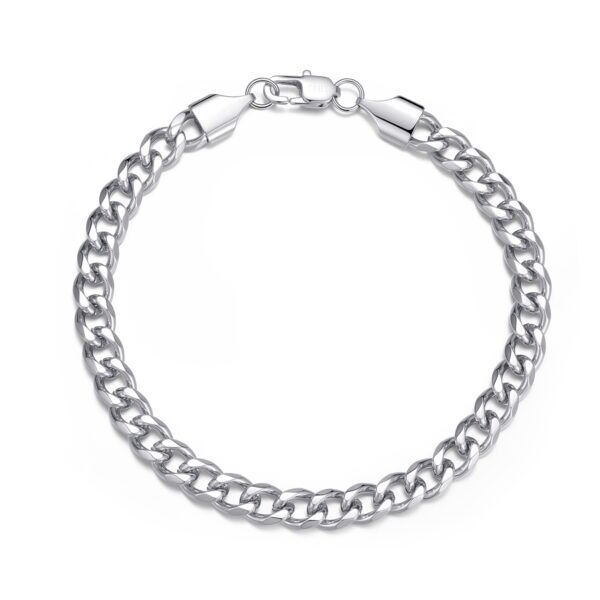 Vandfast Nero 6 mm: sølv armbånd (Panser) til Mænd - 18, 19 & 21 cm