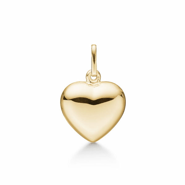 Hjerte 14 karat guld vedhæng "buttet". Mål: 13 x 12 mm Mulighed for indgravering