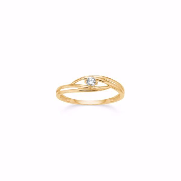 Guld ring 8kt. med zirkonia - 6464/08