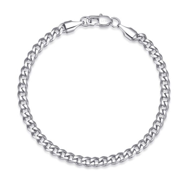Vandfast Nero 4 mm: sølv armbånd (Panser) til Mænd - 18, 19 & 21 cm