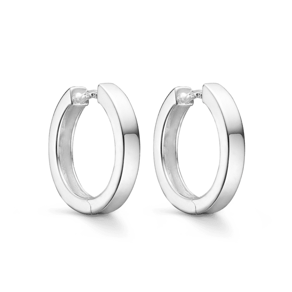 Hoops i sølv 3 x 18 mm.