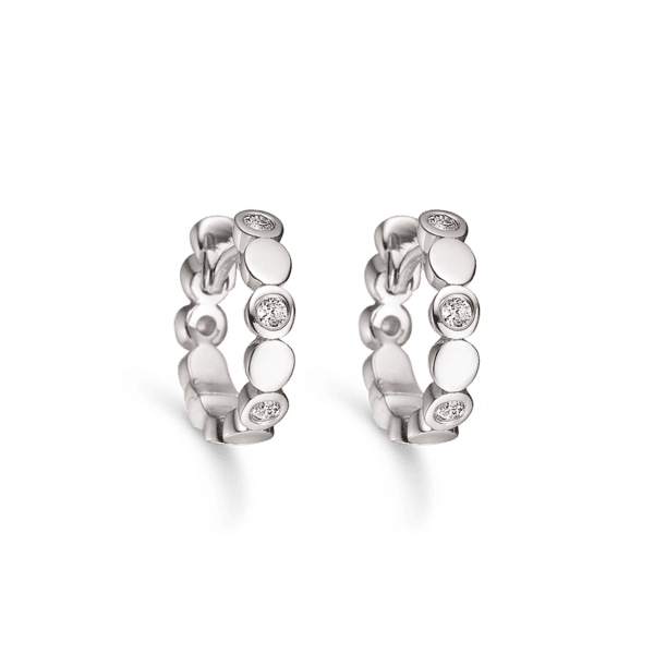 Støvring Hoops sølv med cirkel design. Ø14 mm.