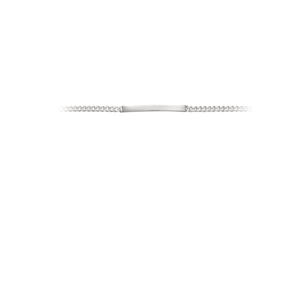 Sølv armbånd panzerkæde med ID-plade 3,4 mm bred. Længde 17 cm. Mulighed for indgravering