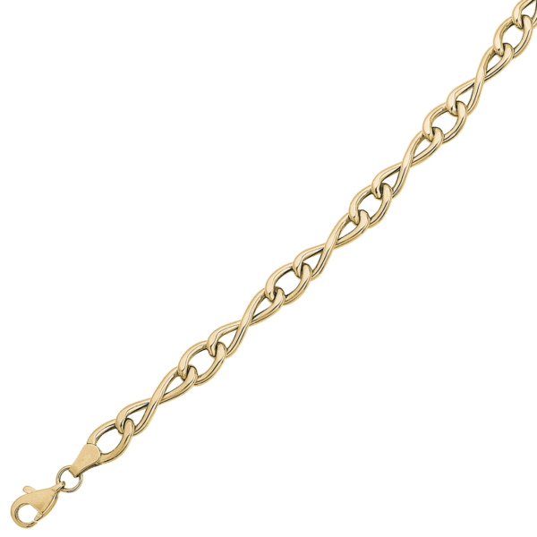 Infinity armbånd 8 karat guld med evighedstegn. Længde 18,5 cm.