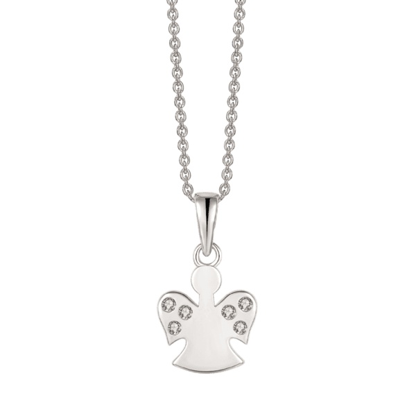 Engle Sølv halskæde, med zirconia. Mål: 11 x 12 x 1,5 mm