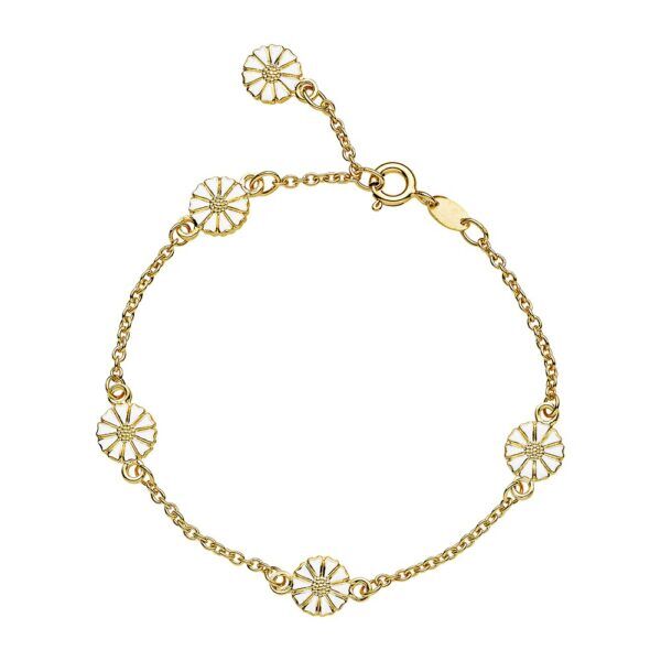 Lund Copenhagen Marguerit Armbånd 24 karat forgyldt sølv. 5x7,5 mm
