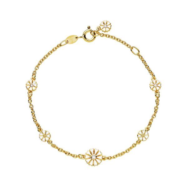 Lund Copenhagen Marguerit Armbånd 5x5+7,5mm zi.fg 925 Mulighed for indgravering