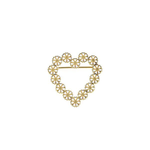 Lund Copenhagen Marguerit broche hj. hv emal fg.925