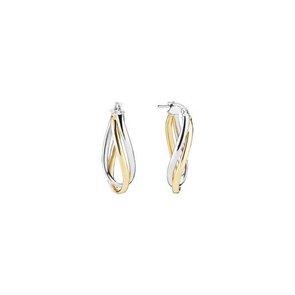 Lund Copenhagen Guld 2-farvet Hoops 8 karat. Ø25mm x 12 mm
