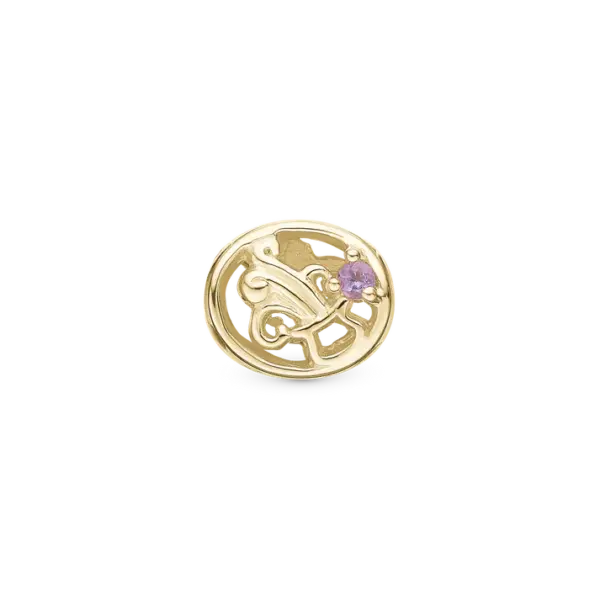 Christina charm Vandmanden stjernetegn Forgyldt Sølvm, Med Lilla Amethyst, 4 mm Model 623-G54