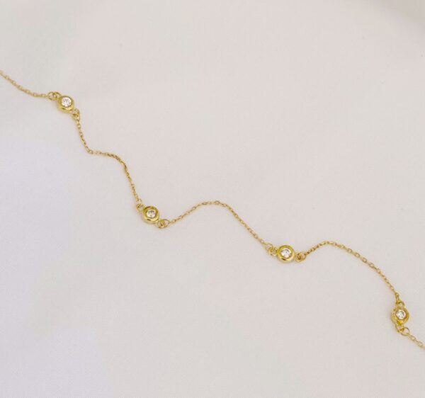 Guld armbånd 8kt. med zirkonia sten