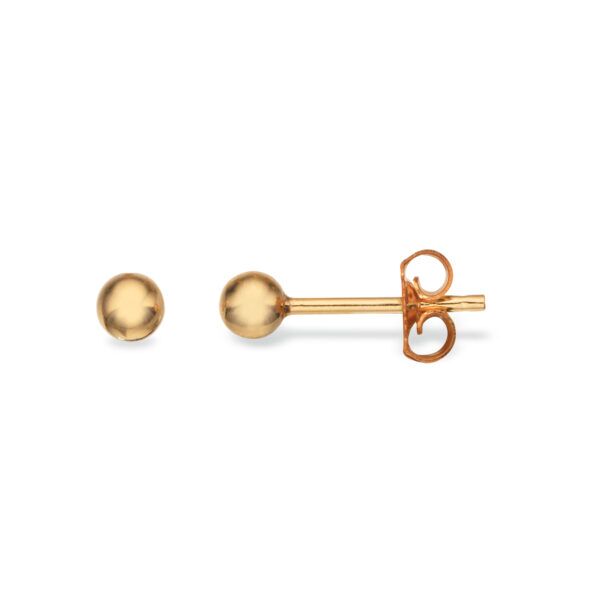 Scrouples - Øreringe kugle 3 mm. sølv-forgyldt