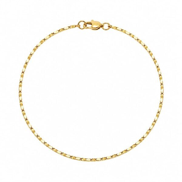 Vandfast facet - 18 karat armbånd 1,3 mm (facet) til Mænd - 18, 19 & 21 cm