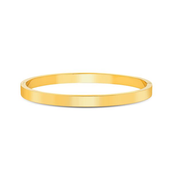 Vandfast Linea armring - 18 karat forgyldt blankpoleret 58x5 mm