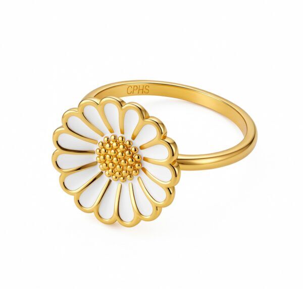 CPHS ring med marguerit forgyldt