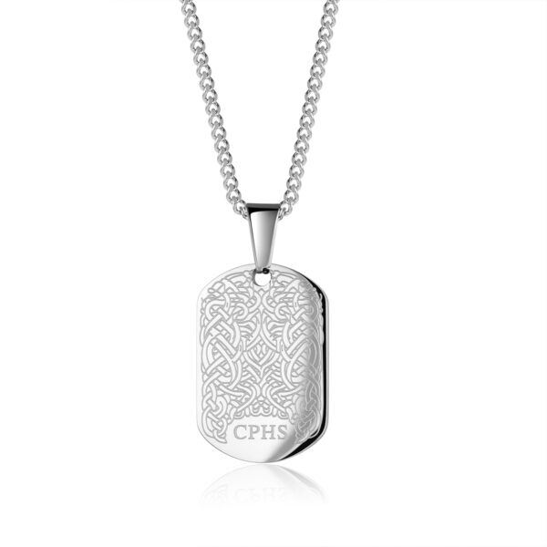 Vandfast Dog Tag Halskæde med Sølvbelægning (PVD) til mænd