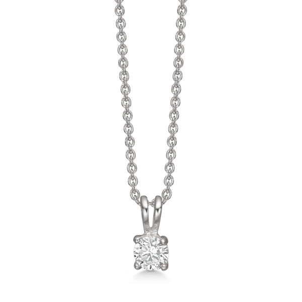 Sølv vedhæng 5 mm. synt. cubic zirkonia i 4 grabber